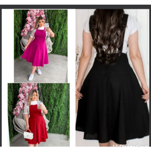 Vestido Evangélico Midi Jardineira Salopete Plus Size Roupas Femininas Cristã Oferta Barato