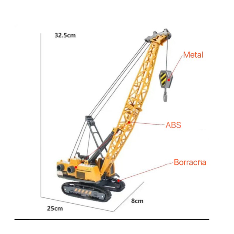 Miniatura Caminhão Guindaste Com Regulagens E Gancho Ajustável Veículos De Construção Carrinho Coleção — imagem 2 de 2