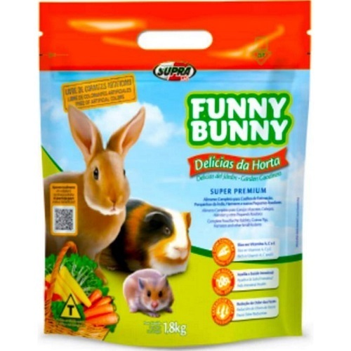 Funny Bunny 1,8KG  Delícias da Horta Ração para Coelhos, Hamster e Roedores Supra 1,8kg em Oferta na Shopee