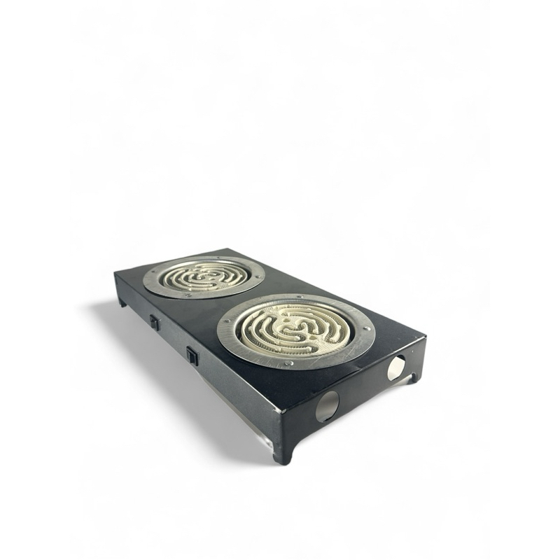 Fogão cooktop elétrico fogareiro portátil de mesa 2 bocas 110v ou 220v camping preto Promo