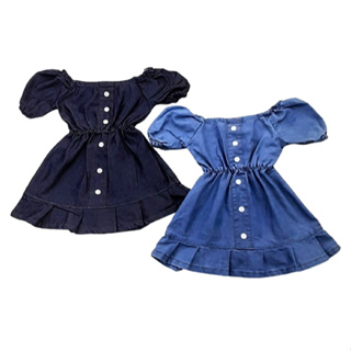 Vestido Infantil Jeans menina Ciganinha de botão em Oferta na Shopee
