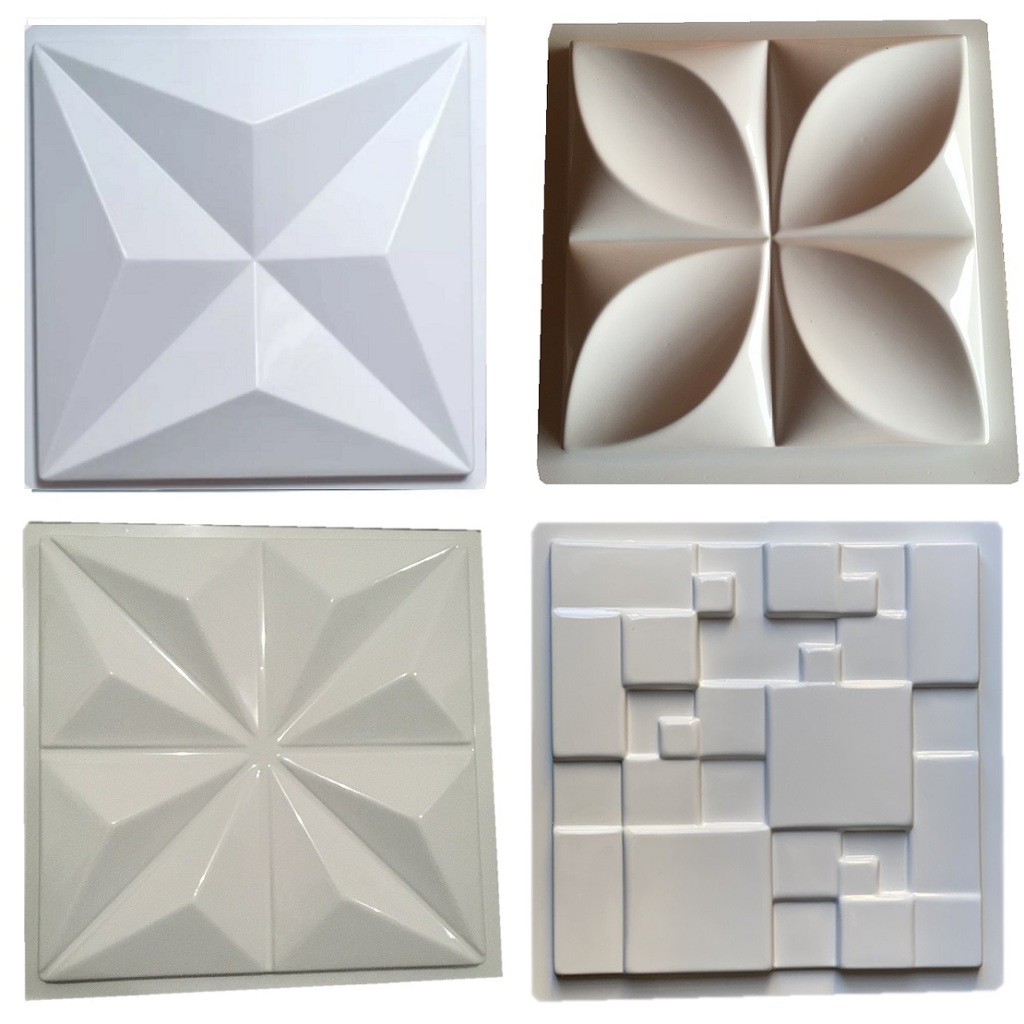 Kit 4 Forma de gesso 3d 29x29cm Abs 1,5mm Molde de gesso 3d para gesso/cimento 3d