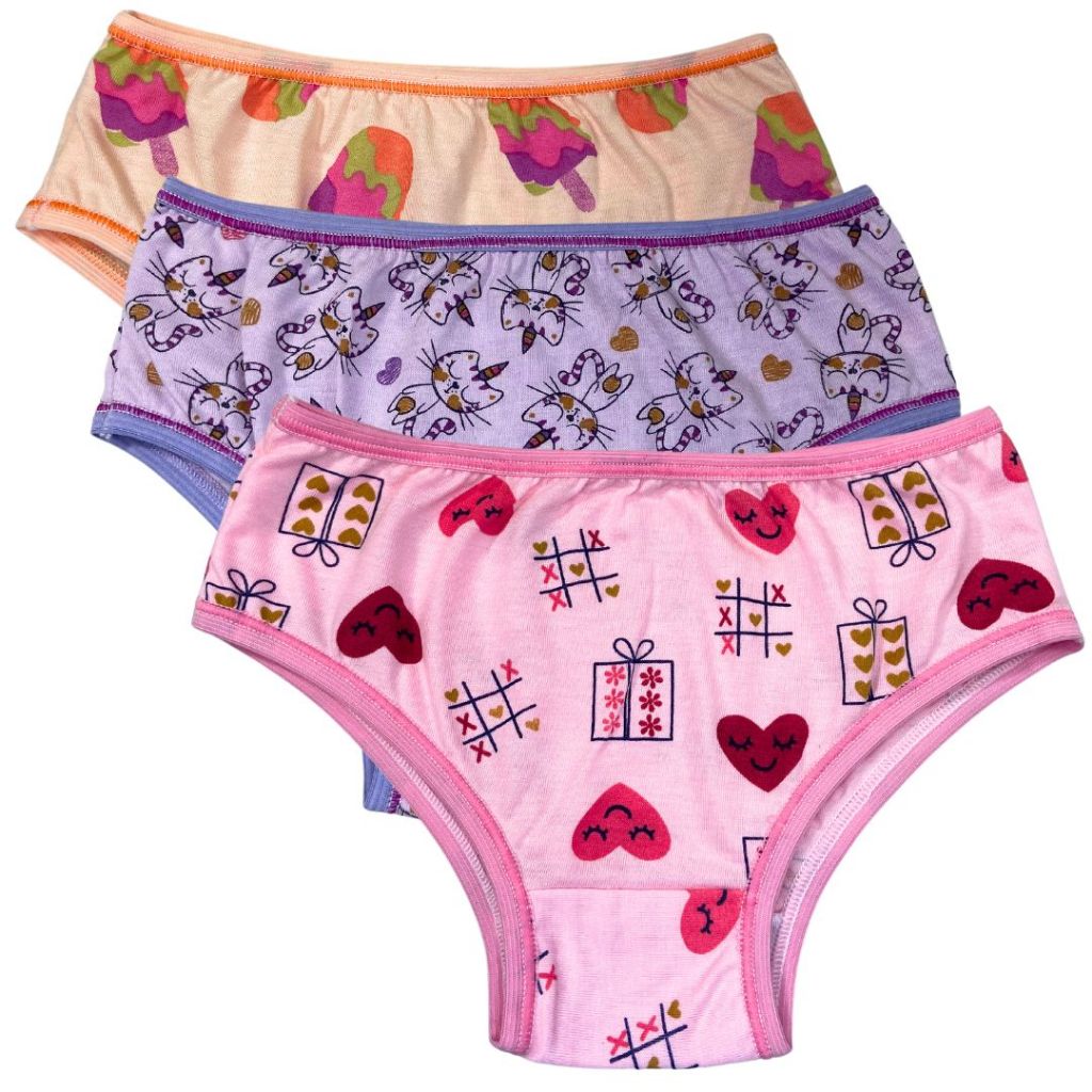 Kit/10 Calcinhas Infantil Larinha Kids Moda íntima Para Meninas Conforto Revenda Atacado Premium