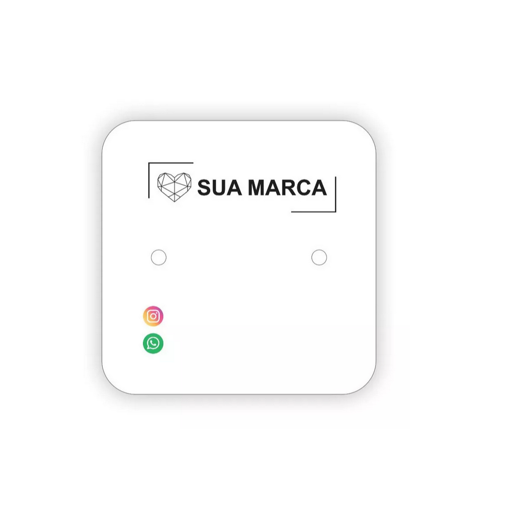Tags de Brinco Personalizada Em Papel Triplex 300g Laminado -  4x4 Cm