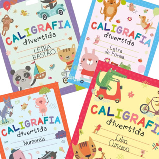 4 Livros De Caligrafia Infantil Letra de Forma, Cursiva, Numeris e Letra Bastão Ciranda cultural alfabetização escola em Oferta na Shopee