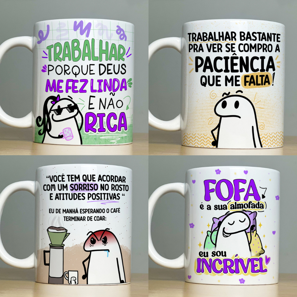 Caneca Personalizada Flork - Presente Engraçado - Xícara - Canecas Diferenciadas - Porcelana - Cerâmica