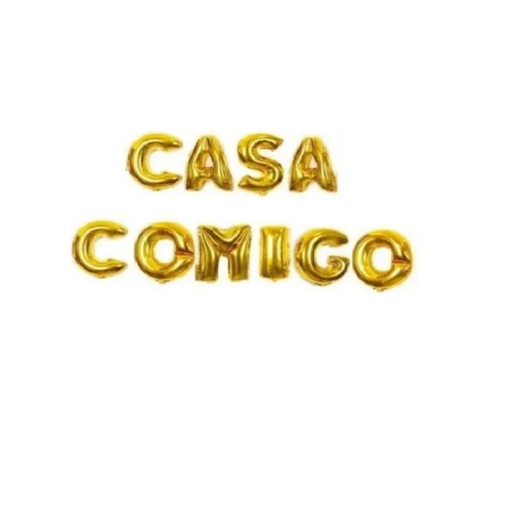 Kit Balão Metalizado com a Frase CASA COMIGO ou NAMORA COMIGO