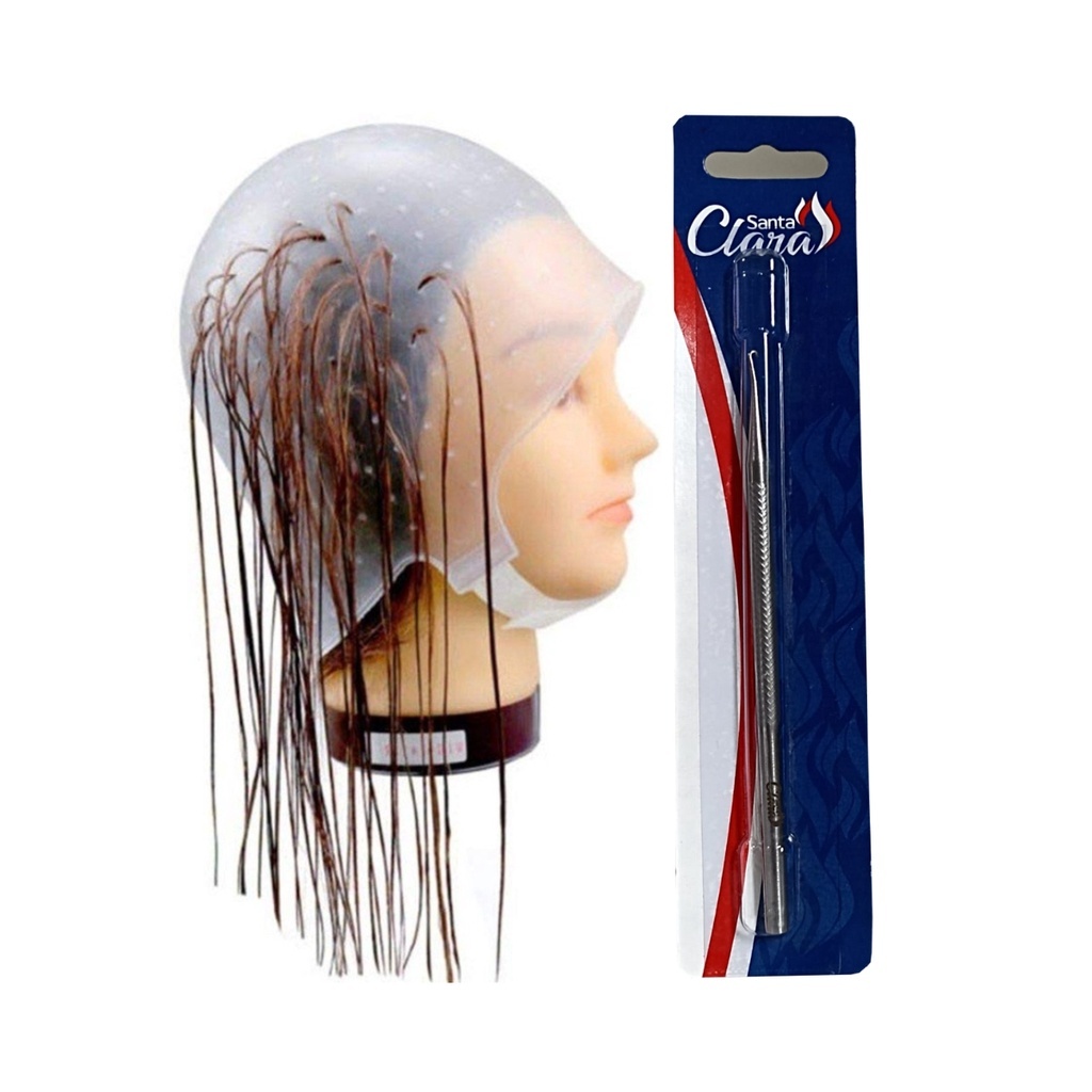Kit Santa Clara Touca para Luzes Mechas e Reflexo mais  Agulha