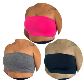 Kit 3 Top Faixa Suplex Tecido Duplo Cropped Feminino (ref 006) em Oferta na Shopee
