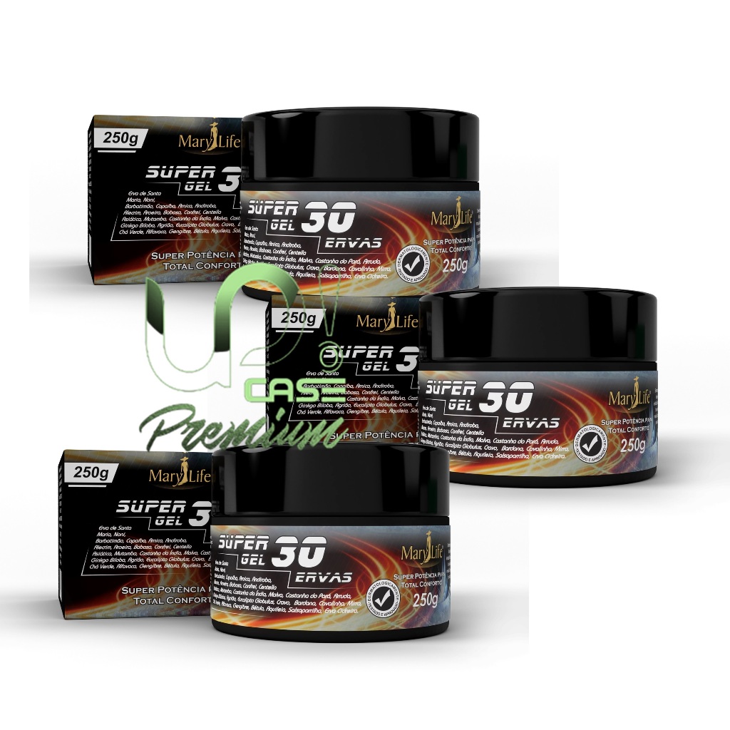 3 Super Gel 30 Ervas Mary Life Pote 250g