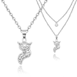 Colar de raposa gargantilha feminino animal raposinha prata prateado Corrente Duplo Fino choker em Oferta na Shopee