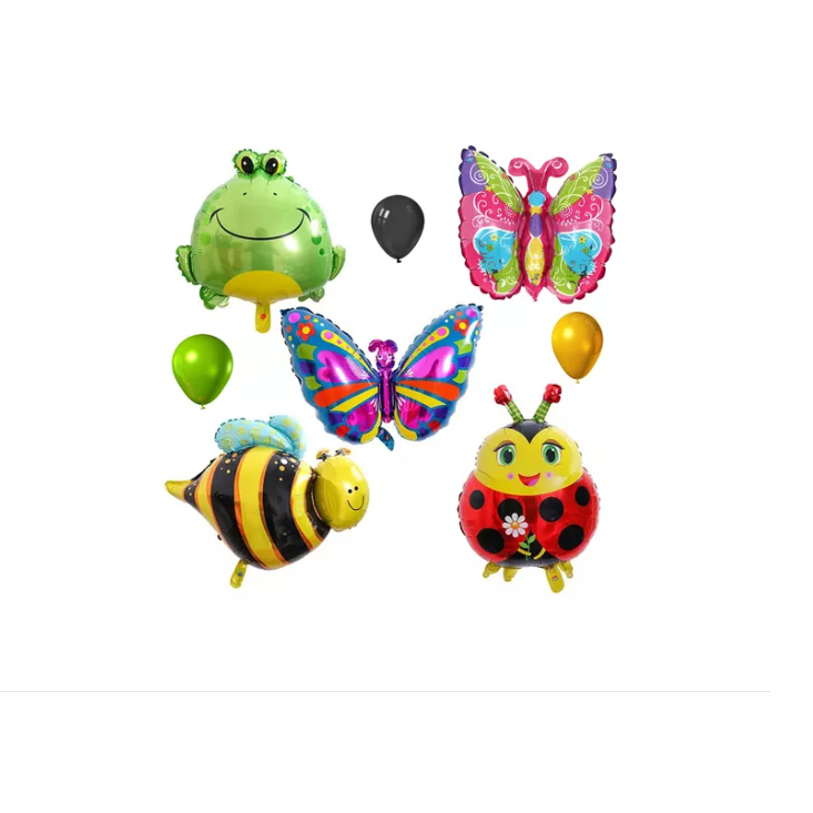 Kit 8 Balões Insetos Jardim Joaninha Abelha Sapo Borboleta