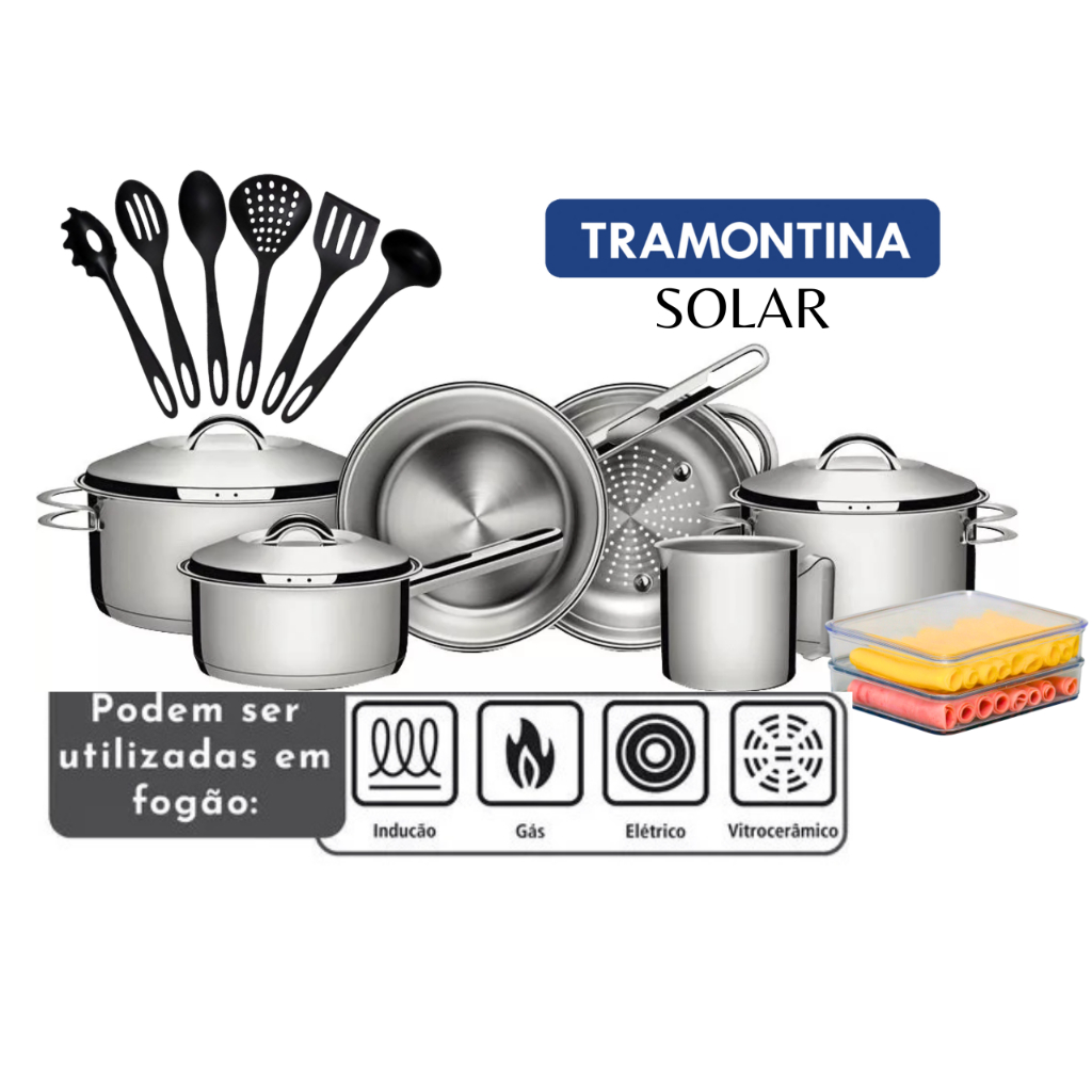 Panela Tramontina Fundo Triplo Solar - Comprar com Melhor Preço em Utensílios de Cozinha