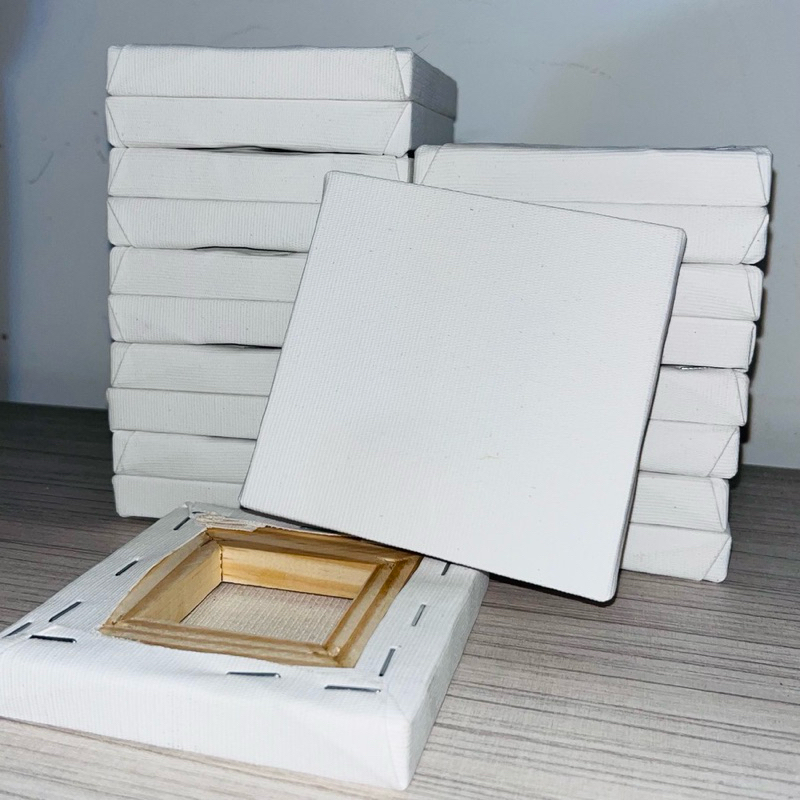 20 telas 10x10 pintura - grampeada no verso