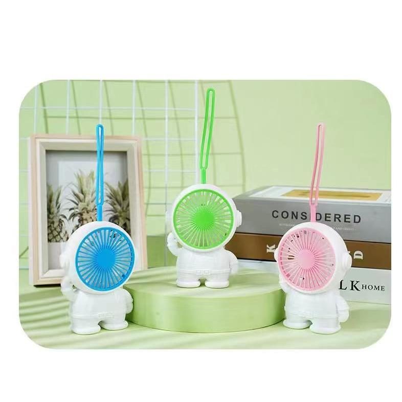 Mini Ventilador Portátil Mão E Mesa Usb Recarregável Astronauta Fofo Infantil com Alça