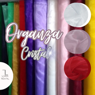 2 metros de organza cristal liso (2m x 1,50) de largura Várias cores!!! em Oferta na Shopee