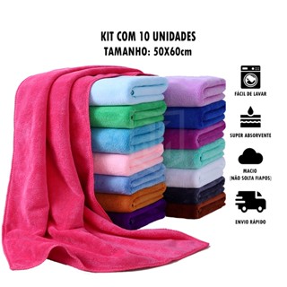 Kit 10 Panos de Louça Cozinha Microfibra 50x60cm em Oferta na Shopee