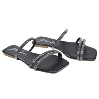 rasteirinha feminina strass preto numeração grande especial  41/42/43/44 em Oferta na Shopee