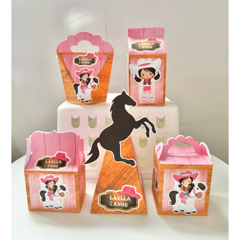 Personalizados boiadeira (PEGUE E MONTE) - kit festa - lembrancinha - aniversario - caixinhas personalizadas
