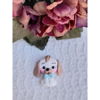 Apliques casal de cachorrinhos  em biscuit brancos. REF:A026 em Oferta na Shopee