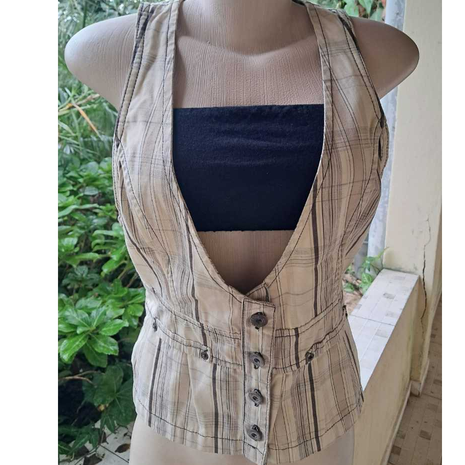 Colete Jeans Index Xadrez Feminino Tamanho P