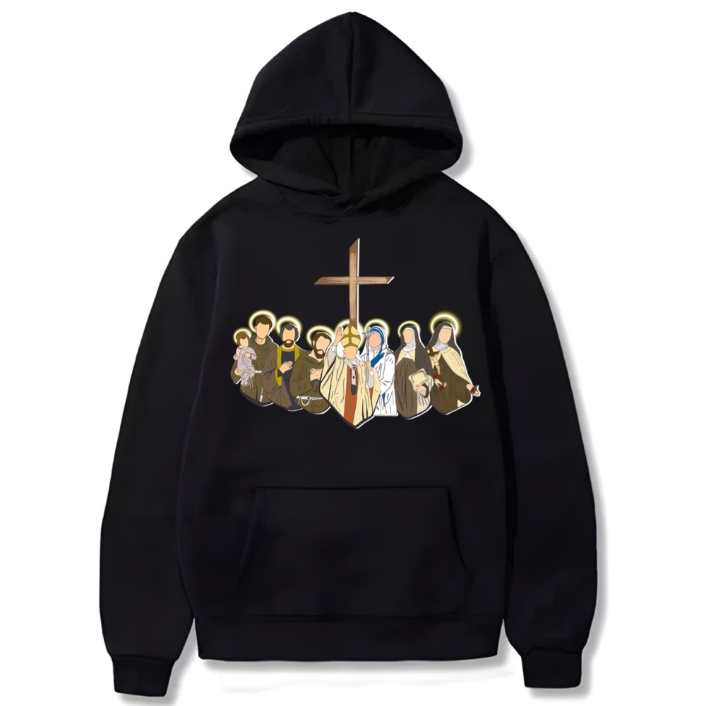 Moletom Santos da Igreja Católica - Moletom Cristão Com Estampa de São João Paulo II Santo Antônio São Francisco Sao José Madre Teresa de Calcutá Santa Rita Santa Teresinha de Menino de Jesus -  Unissex