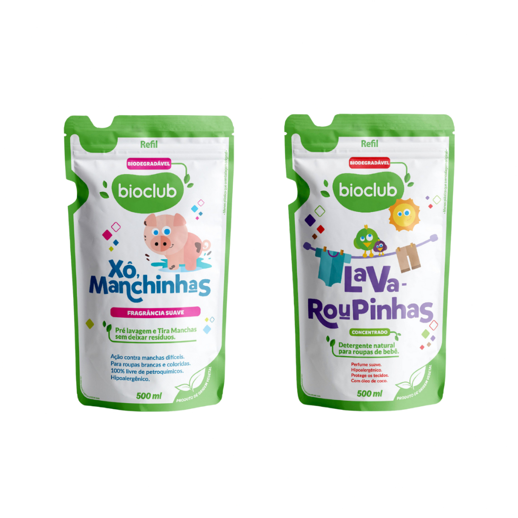 Bioclub Kit Lava Roupinhas e Tira Manchas Xõ Manchinhas 1L