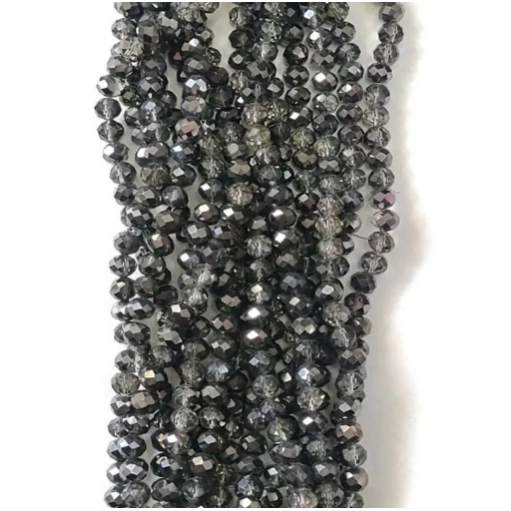 Fio de Cristal Facetado de Vidro - 8mm  Prateado com 66 unidades. em Oferta na Shopee