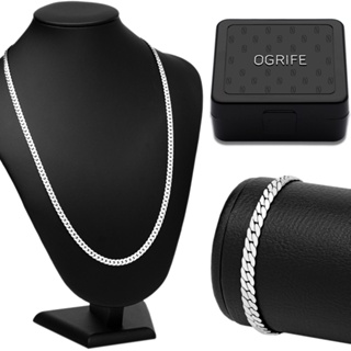 Conjunto Corrente E Pulseira Masculino Cj-91 Aco Inox Prata 5mm Não Fica Preto OGRIFE em Oferta na Shopee