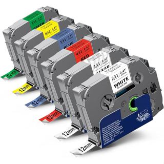 Fita Tze Tz 231 Compatível P/ Rotulador Brother 12mm Colors em Oferta na Shopee