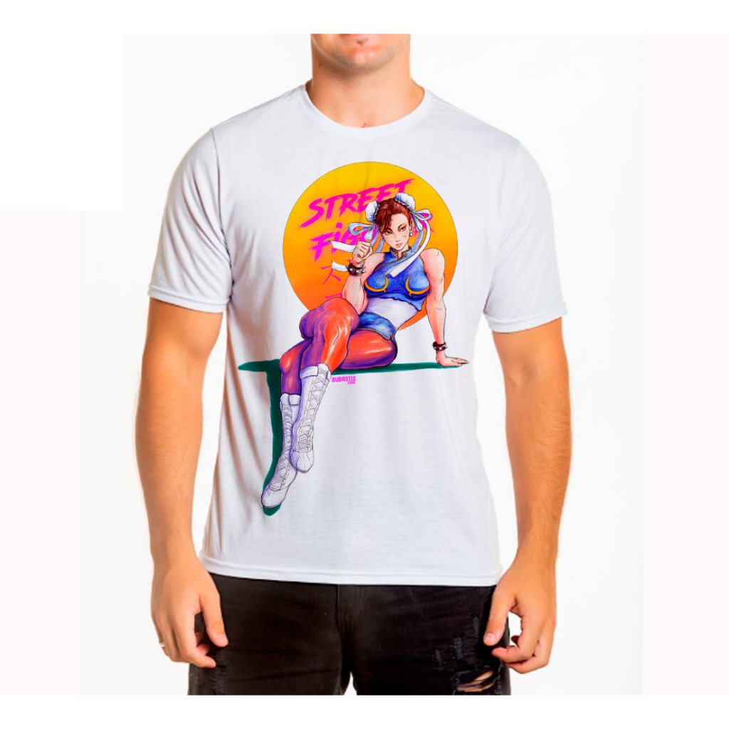 Camiseta Chun Li Street Fighter Lutador de Rua Fighter Game Classico Gamer Adulto Infantil