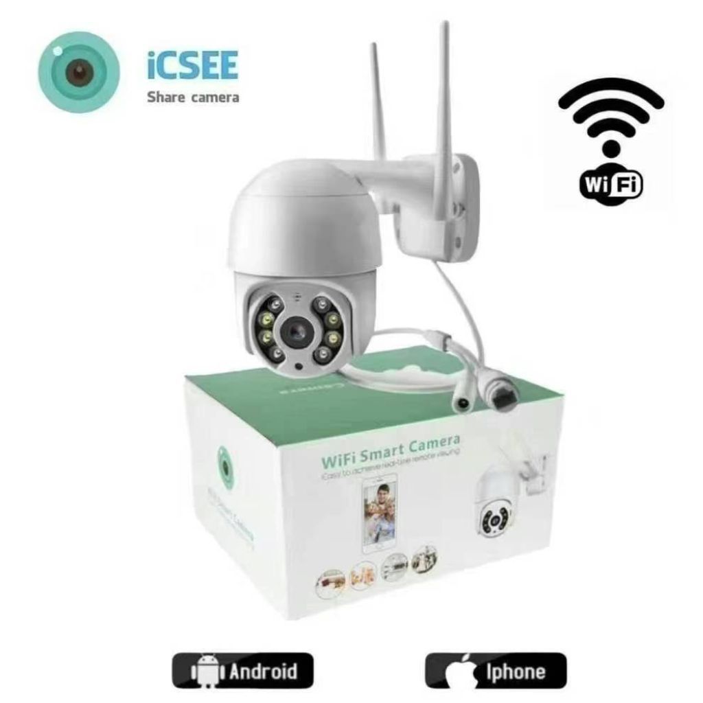 Câmera De Segurança IP Externa Giratória 360 WiFi Prova D'água Full hd 1080P Icsee Speed Dome Bivolt em Oferta na Shopee