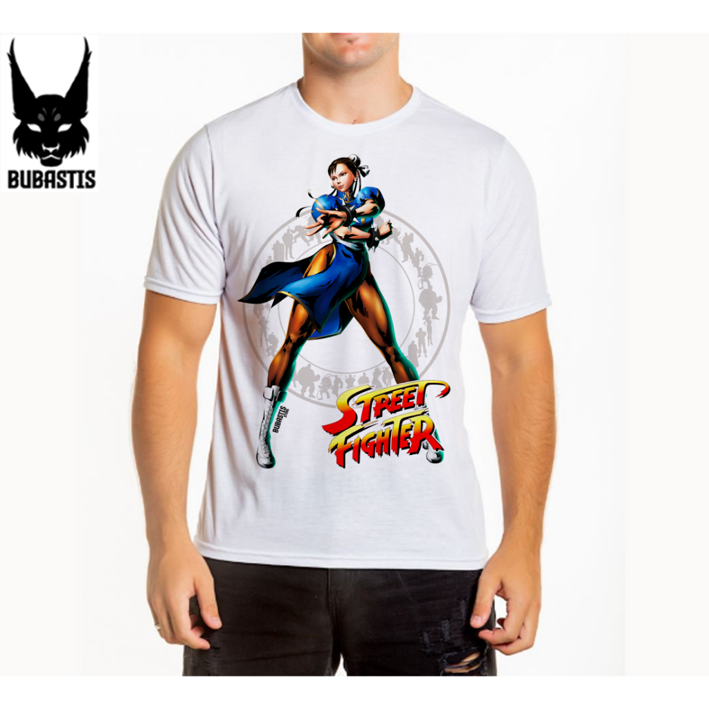 Camiseta Chun Li Chinesa Lutadora Street Fighter Jogo Luta Game Anime Infantil Adulto