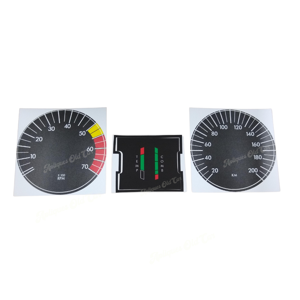 Kit de Apliques Painel Instrumentos Opala / Caravan SS e Comodoro 250-S - Adesivos para Restauração
