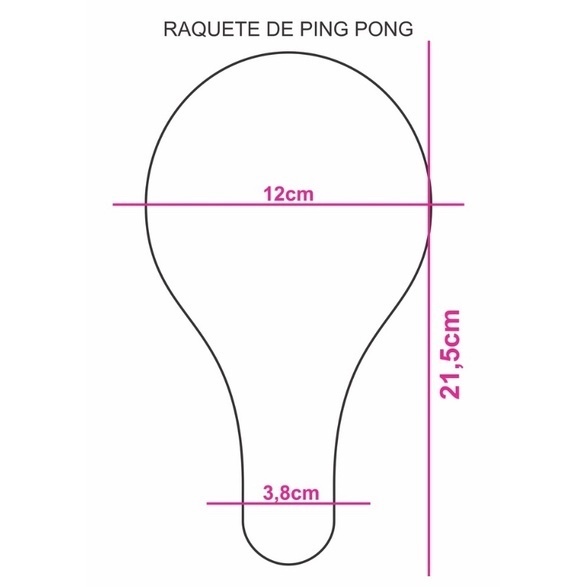 Kit com 10 unidades de Raquetes Pequenas Ping Pong Lembrancinhas MDF CRU Artesanato