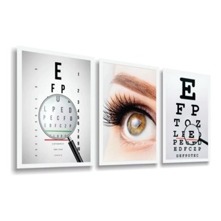 Quadro Decorativo P/consultório Oftalmológico 3 Peças 120x60CM em Oferta na Shopee