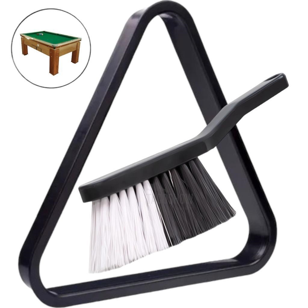 Triangulo Plastico para Bolas de Bilhar até 54mm + Escova de Limpeza de Mesa de Sinuca com Cabo KIT em Oferta na Shopee