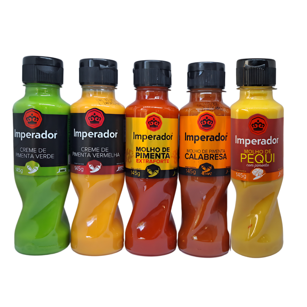 Mix de Molhos de Pimentas Imperador kit com 5 unidades de 145ml em Oferta na Shopee