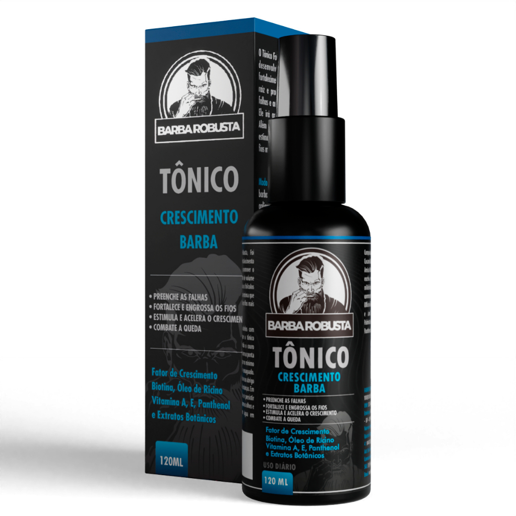 Tonico para Crescimento de Barba e Fortificante Barba Robusta 120ml