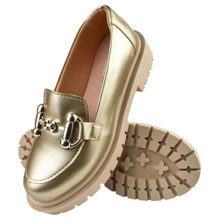 Mocassim Feminino Sola Tratorada Oxford Bridao Plataforma Leve e Confortável em Oferta na Shopee