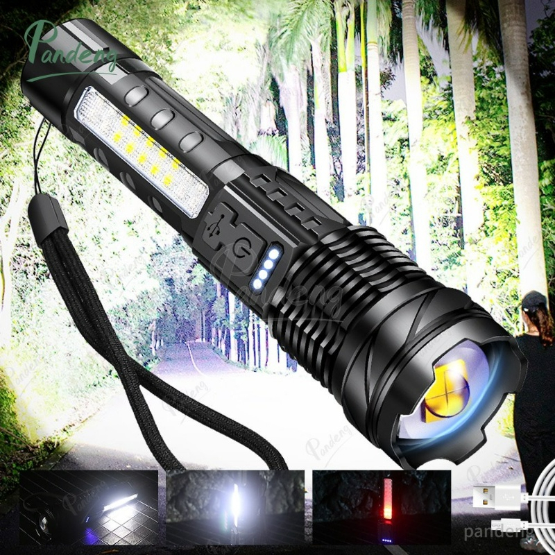 Lanterna Tática Militar forte luz de cob USB Lâmpada De Trabalho Recarregável De Emergência Adequada Para Camping MT111