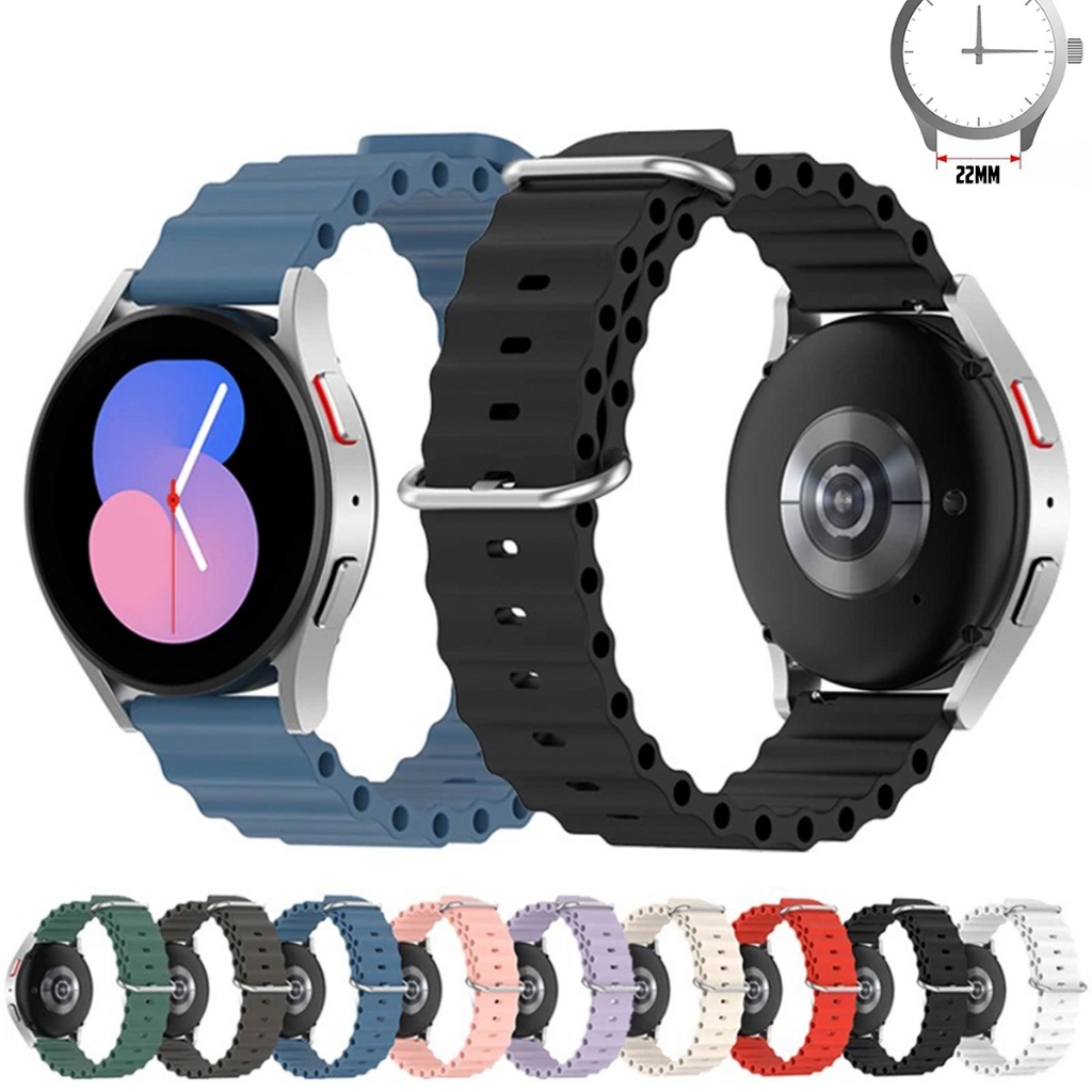 Pulseira 22mm Silicone Oceano para haylou gst/amazfit gtr 2/mi watch color/garmin active/Vivoactive 4/Ticwatch Pro 3/745