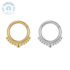 Piercing Argola Aço Cirúrgico PVD Segemento Articulado Bolinha | Septril, Rook, Conch, Nariz Piercing do Septo