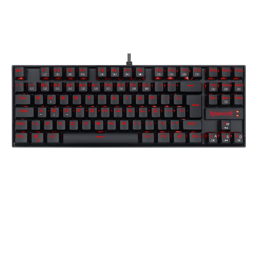 Teclado Mecânico Gamer Redragon Kumara Single Color LED Vermelho Switch