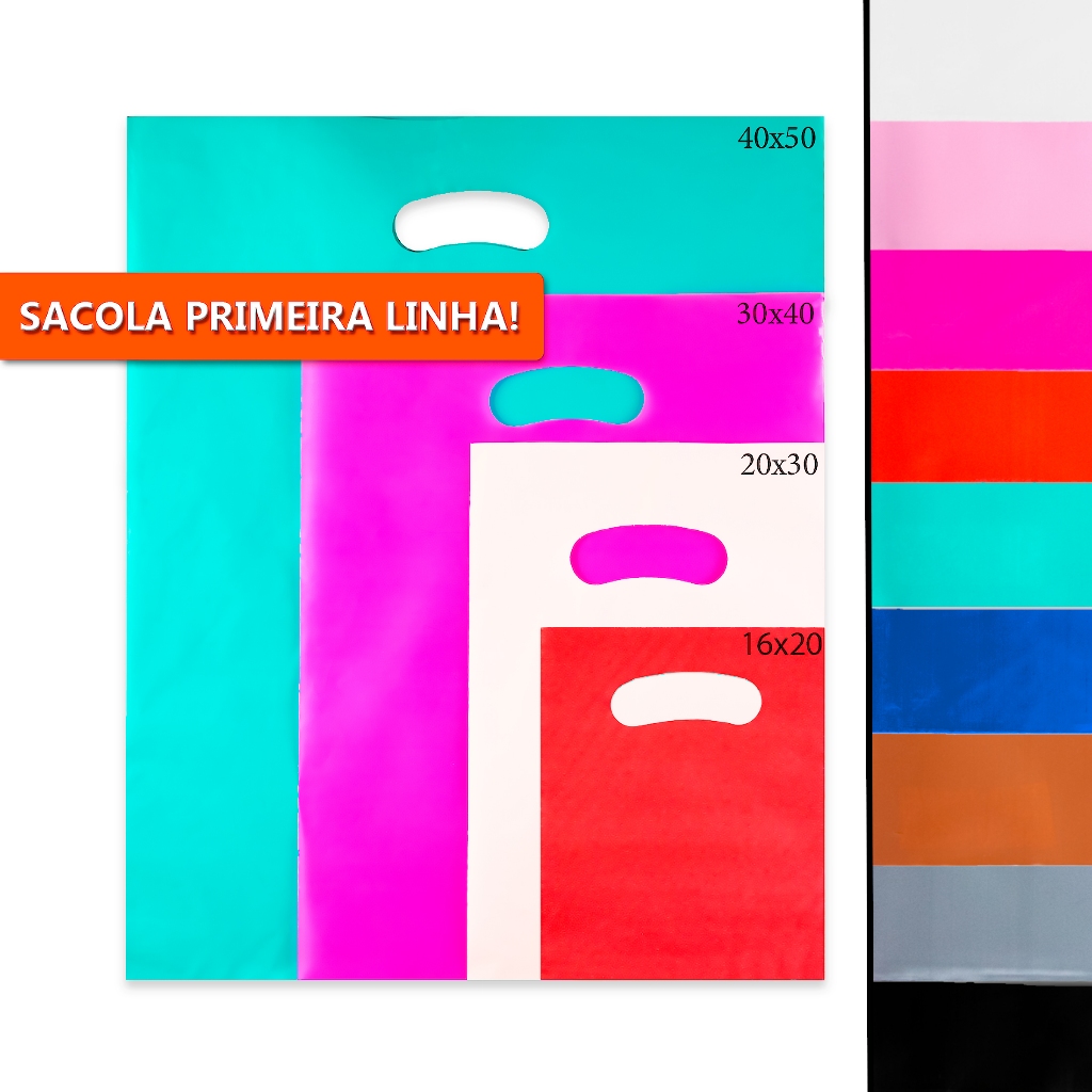 50 Sacolas Plásticas Boca de Palhaço para Loja | Tamanhos 15x20, 20x30, 30x40 e 40x50 em Oferta na Shopee