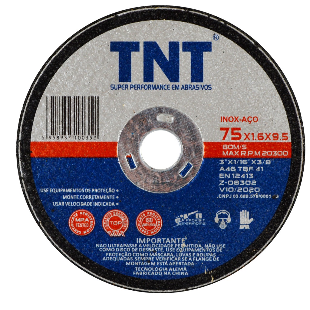 Disco Corte TNT Blue 75x1,6x9,52mm ou (3/8)