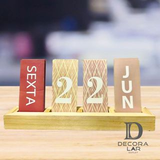 Calendário de Mesa Decorativo com Plaquinhas para Mesa Escritório Decoração Casa em Oferta na Shopee