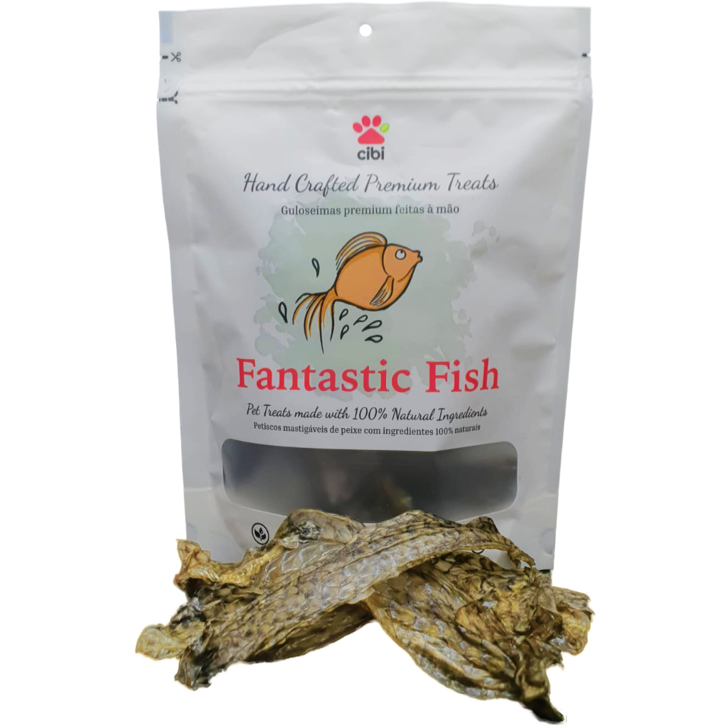 Couro Pele de Peixe para caes e gatos 10 unds FANTASTIC FISH