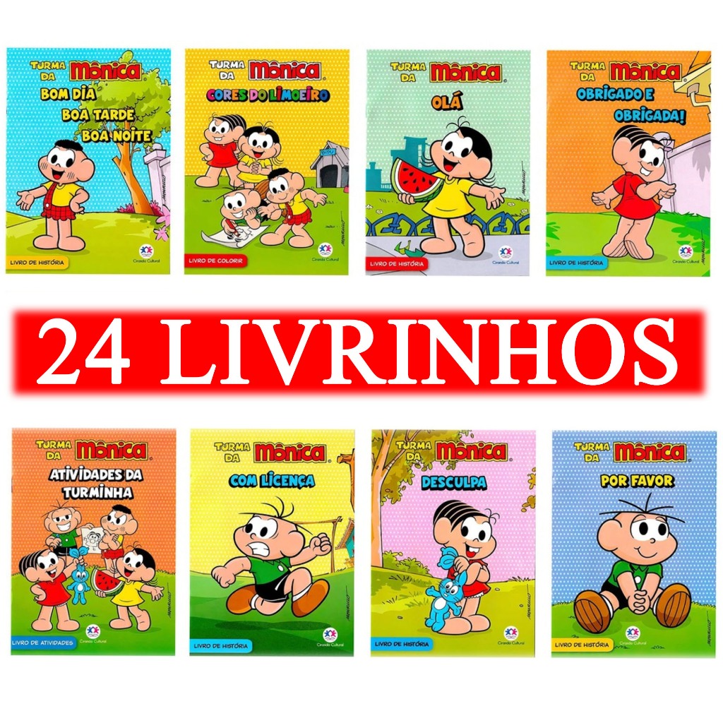 Livro Kit Turma da Monica - 24 Livrinhos Lembrancinha de Festa