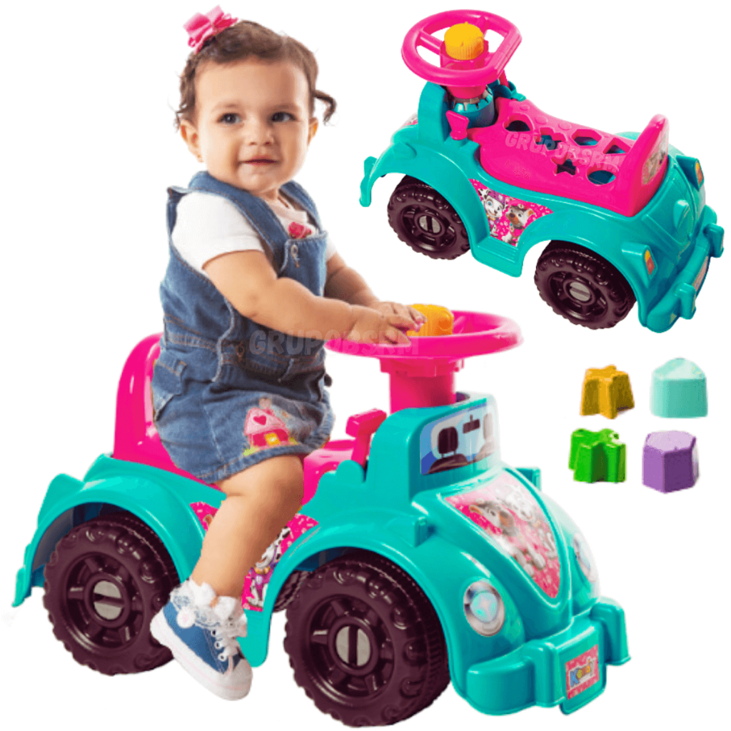 Kit andador carrinho de passeio infantil bebe menina triciclo patrulha cachorro totokinha carro fusca menino 12 meses + brinquedos blocos didáticos pedagogicos jogos educativos crianças 1 ano